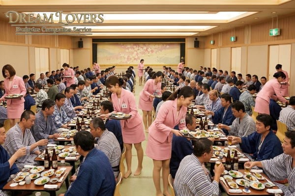 熱海温泉旅館宴会場にてスーツコンパニオン宴会