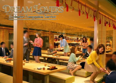 池袋の九州黒太鼓池袋店での宴会で接客するコンパニオンとお客様